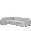 U_Style Modular Combination Sofa with Ottoman L-shaped Corner Combination, USB and Type-C Interfaces, Suitable for Living Rooms, Offices, and Spacious