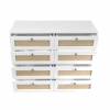 White Color 8 Drawers Chest of Drawers with Rattan Drawer Face Golden Legs and Handles - as Pic