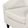 Barrel Accent Chair with Ottoman - Ivory Boucle Fabric