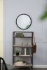 20" x 20" Circle Wall Mirror with Wooden Frame and Black Finish, Wall Mirror for Living Room, Dining Room, Foyer, Bathroom, Office - as Pic