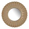 18.5" Transitional Beaded Sunburst Mirror, Round Accent Wall Mirror for Living Room, Entryway, Bathroom, Office, Foyer - as Pic