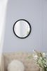 20" x 20" Circle Wall Mirror with Wooden Frame and Black Finish, Wall Mirror for Living Room, Dining Room, Foyer, Bathroom, Office - as Pic