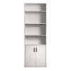 Traditional 5 Shelf Bookcase with Doors - White