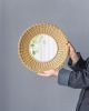 14" Gold Beaded Sunburst Mirror, Round Accent Wall Mirror for Living Room, Entryway, Bathroom, Office, Foyer - as Pic