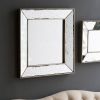 18" x 18" Distressed Silver Square Accent Mirror, Traditional Style Framed Wall Mirror for Living Room, Entryway, Office, Bedroom, Hallway - as Pic