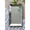 24" x 15" Antique Silver Rectangle Mirror with Floral Accents, Mirrored Display Tray, Hanging Wall Mirror - as Pic