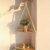 1pc,Boho Triangle Shelves Wall Decor - Plant Hanger, Candle Holder, and Home Decor for Living Room and Bedroom - B