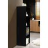 4-Shelf Wood Bookcase - Black