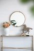 28" Round Wood Mirror, Wall Mounted Mirror Home Decor for Bathroom Living Room - as Pic