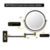 8.6" Wall Mounted Makeup Mirror with LED Lights, Double Sided 1X/10X Magnifying Mirror, 360¬∞ Swivel Bathroom Vanity Mirror with Extension Arm, Built-