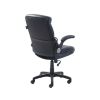 Air Lumbar Bonded Leather Manager Office Chair - Black