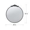 30" x 32" Classic Design Mirror with Round Shape and Baroque Inspired Frame for Bathroom, Entryway Console Lean Against Wall - as Pic