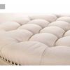 Round Tufted Storage Ottoman with Nailheads - Cream