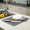 Dish Drying Mat Flexible Silicone Rubber Mat Heat Resistant Silicone Trivet Counter Top Mat Dish Draining Mat Sink Mat Place Mat Kitchen Sink Mat - gr