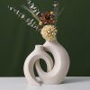 2Pcs Nordic Ceramic Vase Snuggle Set White Matte Creative Vase INS Flower Pot Living Room Home Offical Desktop Decor Accessories - Single vase - China