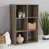 6-Cube Storage Organizer 3-Tier Bookcase Display Shelf for Home Office - Rustic Brown