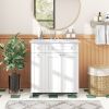 30" White Bathroom vanity with Single Sink ,Combo Cabinet Undermount Sink,Bathroom Storage Cabinet vanities - as Pic