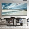 Hand Painted Oil Paintings Abstract Seascape Painting Beach Ocean  Living Room Hallway Luxurious Decorative Painting - 40x80cm - 01