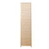 6-Panel Room Divider;  6 FT Tall Room Divider;  Folding Privacy Screens;  Freestanding Room Dividers - Natural