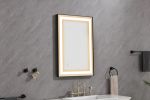 36*24 LED Lighted Bathroom Wall Mounted Mirror with High Lumen+Anti-Fog Separately Control - Matte Black