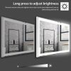 LED Bathroom Vanity Mirror Wall Mounted Adjustable White/Warm/Natural Lights Anti-Fog Touch Switch with Memory Modern Smart Large Bathroom Mirrors - S