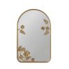 Arched Metal Floral Wall Mirror - as Pic