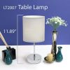 Chrome Mini Basic Table Lamp with Fabric Shade 2 Pack Set - White