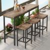 Modern Design Kitchen Dining Table, Pub Table, Long Dining Table Set with 3 Stools, Easy Assembly - Natural