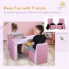 Kids 2-in-1 Sofa Sets-Pink - as picture