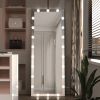 Hollywood Full Length Mirror with Lights Full Body Vanity Mirror with 3 Color Modes Lighted Standing Floor Mirror for Dressing Room Bedroom Wall Mount