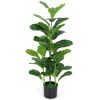 2-Pack Artificial Fiddle Leaf Fig Tree for Indoor and Outdoor - Green