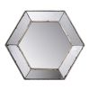 21" x 18" Hexagon Wall Mirror with Traditional Silver Finish, Home Decor Accent Mirror for Living Room, Entryway, Bedroom - as Pic