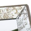 24" x 24" Antique Silver Square Mirror with Floral Accents, Decorative Display Tray, Hanging Mirror, Traditional Home Decor - as Pic