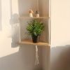 1pc,Boho Triangle Shelves Wall Decor - Plant Hanger, Candle Holder, and Home Decor for Living Room and Bedroom - A