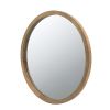 20" x 20" Circle Wall Mirror with Wooden Frame, Wall Mirror for Living Room, Dining Room, Foyer, Bathroom, Office - as Pic