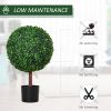 23.5" Artificial Boxwood Topiary Ball Tree, Fake Decorative Plant, Nursery Pot Included for Home, Balcony, Backyard and Garden - as Pic