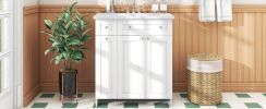 30" White Bathroom vanity with Single Sink ,Combo Cabinet Undermount Sink,Bathroom Storage Cabinet vanities - as Pic