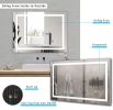 32*24 LED Lighted Bathroom Wall Mounted Mirror with High Lumen+Anti-Fog Separately Control+Dimmer Function - White