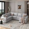 U_Style Modular Combination Sofa with Ottoman L-shaped Corner Combination, USB and Type-C Interfaces, Suitable for Living Rooms, Offices, and Spacious