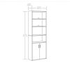 Traditional 5 Shelf Bookcase with Doors - White