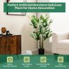 2 Pack 4 Feet Artificial Monstera Deliciosa Plants for Home Office - Green + White + Black