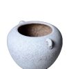 Artisan Ceramic Grey Stone Vase 10"D x 7"H - Country Charm for Your Home - as Pic