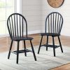 Autumn Lane Windsor Solid Wood Dining Chairs, Set of 2 - Black