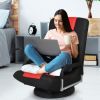 360-Degree Swivel Gaming Floor Chair with Foldable Adjustable Backrest - Red