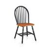 Autumn Lane Windsor Solid Wood Dining Chairs, Set of 2 - Black and Oak