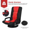 360-Degree Swivel Gaming Floor Chair with Foldable Adjustable Backrest - Red