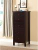 Transitional Espresso Compact Design 5-Drawer Chest Bedroom / Small Living Space Chest of drawers - as Pic