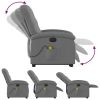 Electric Stand up Massage Recliner Chair Dark Gray Fabric - Gray