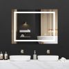 32*24 LED Lighted Bathroom Wall Mounted Mirror with High Lumen+Anti-Fog Separately Control+Dimmer Function - White