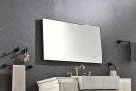 42x 24 Inch LED Mirror Bathroom Vanity Mirror with Back Light;  Wall Mount Anti-Fog Memory Large Adjustable Vanity Mirror - Gunmetal